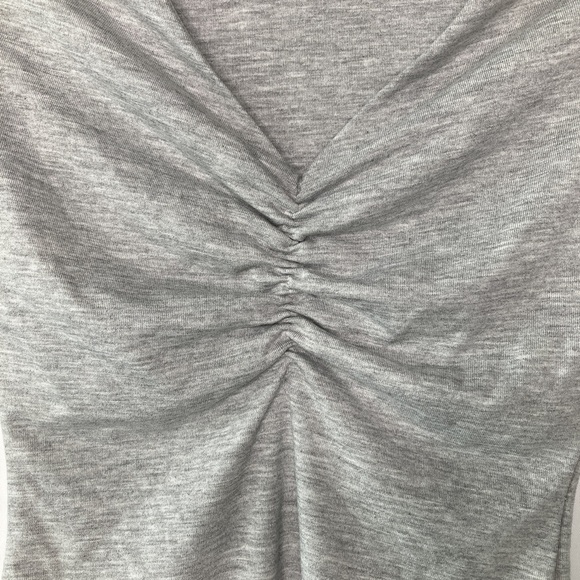 PrettyLittleThing Shape Grey Jersey Ruched Long Sleeve Bodysuite Size Medium - Picture 7 of 8